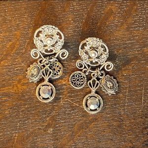 2/$20 Late 80s early 90s fancy and funky silver tone earrings